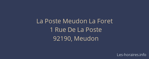 La Poste Meudon La Foret