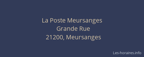 La Poste Meursanges