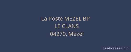 La Poste MEZEL BP