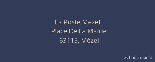 La Poste Mezel