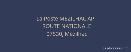 La Poste MEZILHAC AP