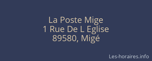 La Poste Mige