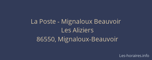La Poste - Mignaloux Beauvoir