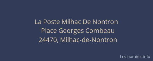 La Poste Milhac De Nontron