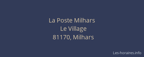 La Poste Milhars