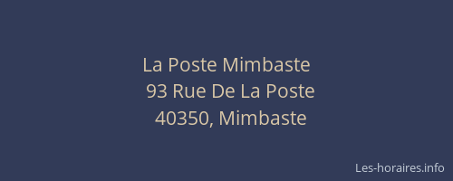 La Poste Mimbaste