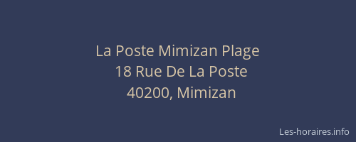 La Poste Mimizan Plage