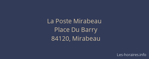 La Poste Mirabeau