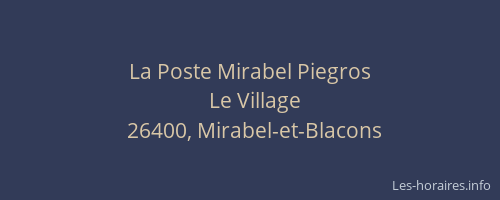 La Poste Mirabel Piegros