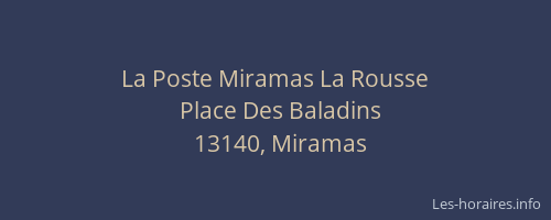 La Poste Miramas La Rousse