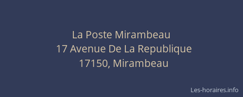 La Poste Mirambeau