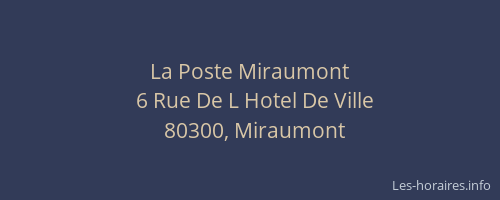 La Poste Miraumont