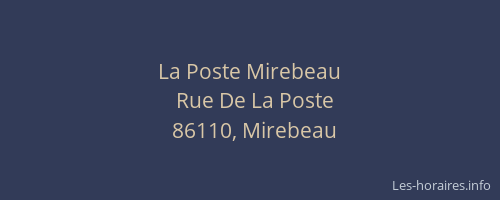 La Poste Mirebeau