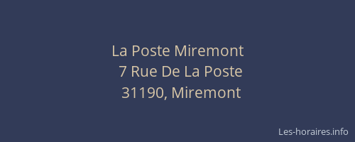 La Poste Miremont