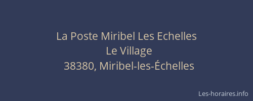 La Poste Miribel Les Echelles