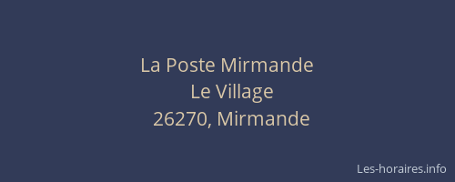 La Poste Mirmande