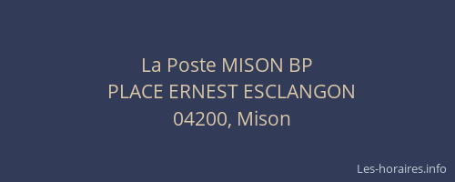 La Poste MISON BP