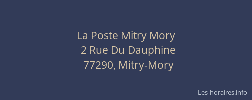 La Poste Mitry Mory