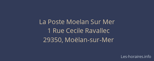 La Poste Moelan Sur Mer