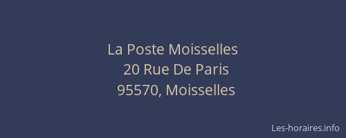 La Poste Moisselles
