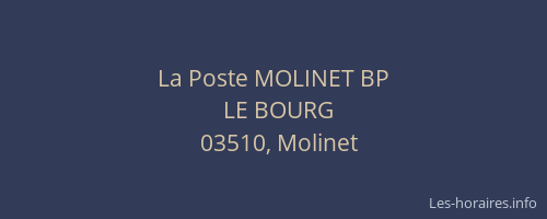 La Poste MOLINET BP
