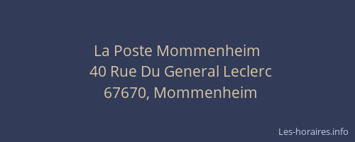 La Poste Mommenheim