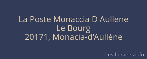 La Poste Monaccia D Aullene