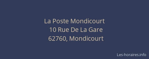 La Poste Mondicourt