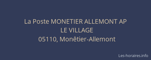 La Poste MONETIER ALLEMONT AP