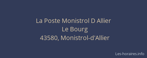 La Poste Monistrol D Allier