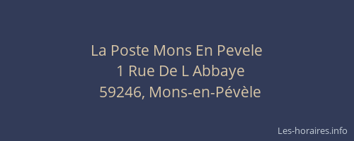 La Poste Mons En Pevele