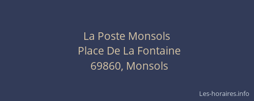 La Poste Monsols
