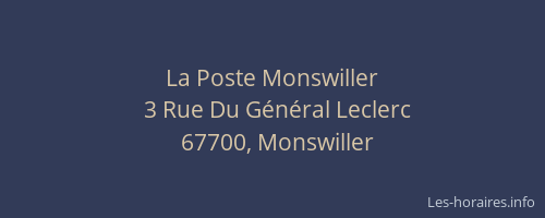 La Poste Monswiller