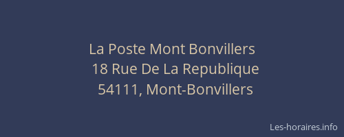 La Poste Mont Bonvillers