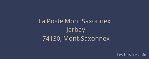 La Poste Mont Saxonnex