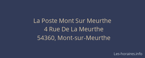 La Poste Mont Sur Meurthe