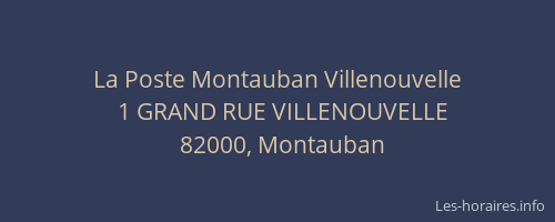 La Poste Montauban Villenouvelle