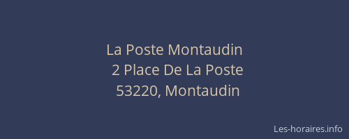La Poste Montaudin