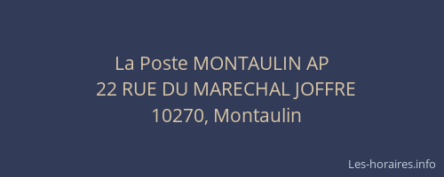 La Poste MONTAULIN AP