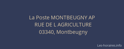 La Poste MONTBEUGNY AP