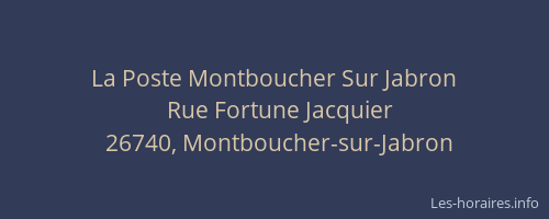 La Poste Montboucher Sur Jabron