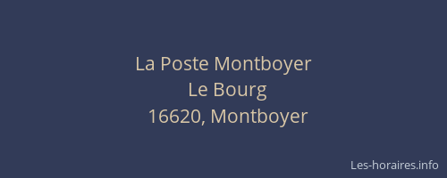 La Poste Montboyer
