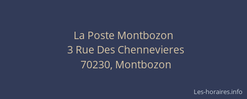 La Poste Montbozon