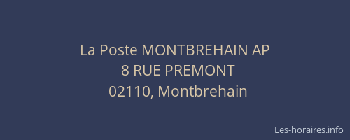 La Poste MONTBREHAIN AP
