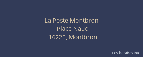 La Poste Montbron