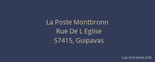 La Poste Montbronn