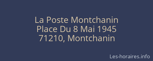 La Poste Montchanin