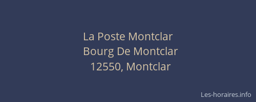 La Poste Montclar