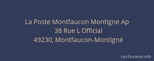 La Poste Montfaucon Montigne Ap