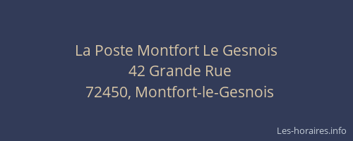 La Poste Montfort Le Gesnois